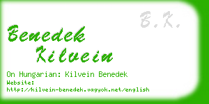 benedek kilvein business card